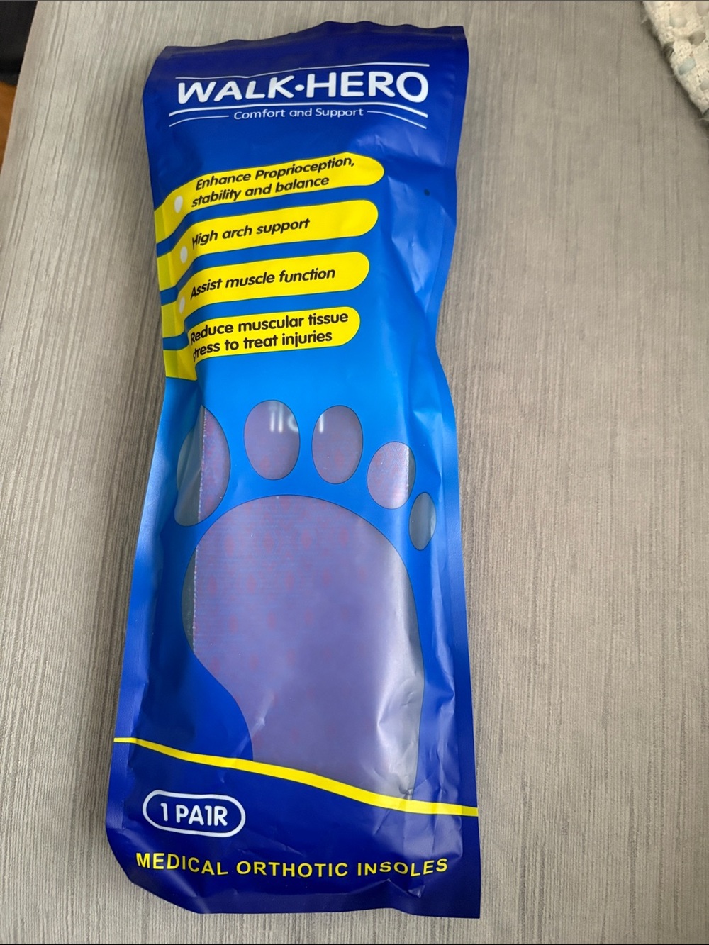 Walk Hero Women's Orthotic Insoles - Blue 8-8 1/2